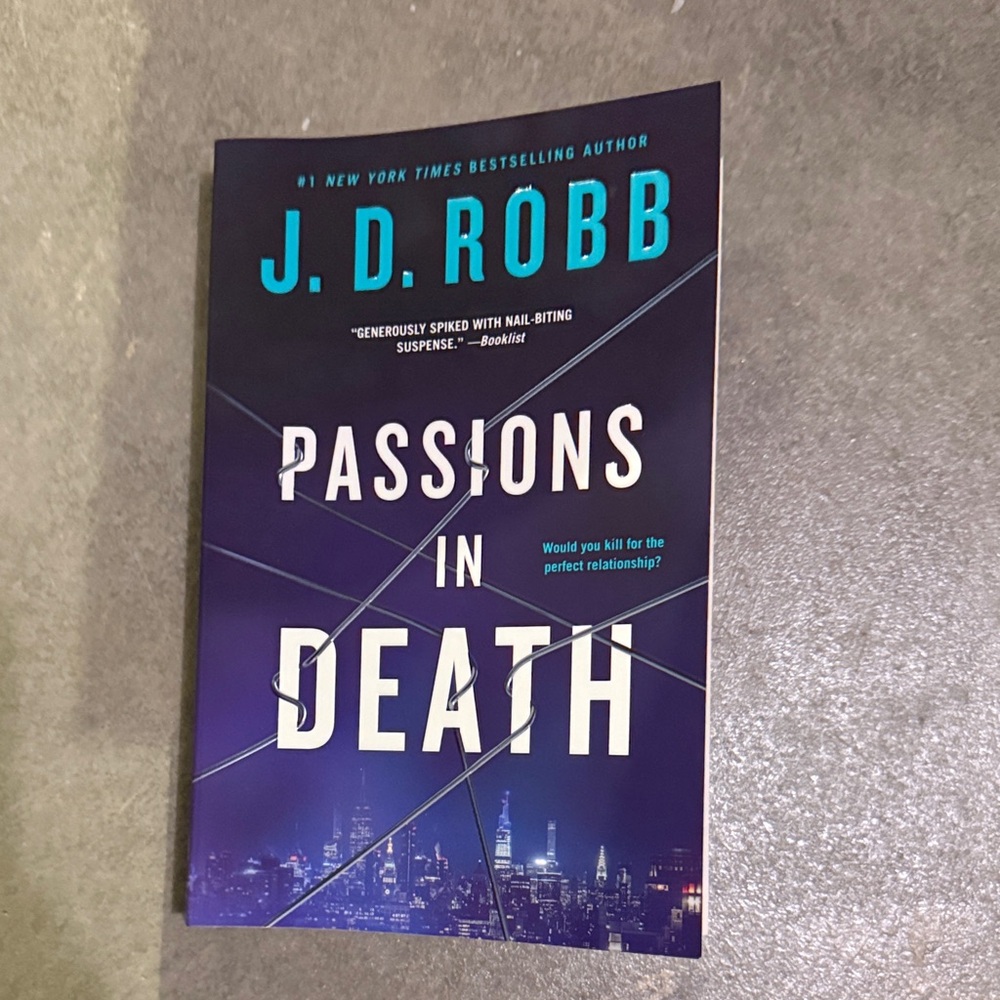 J.D. Robb "Passions in Death" Paperback - Purple & Teal Cover